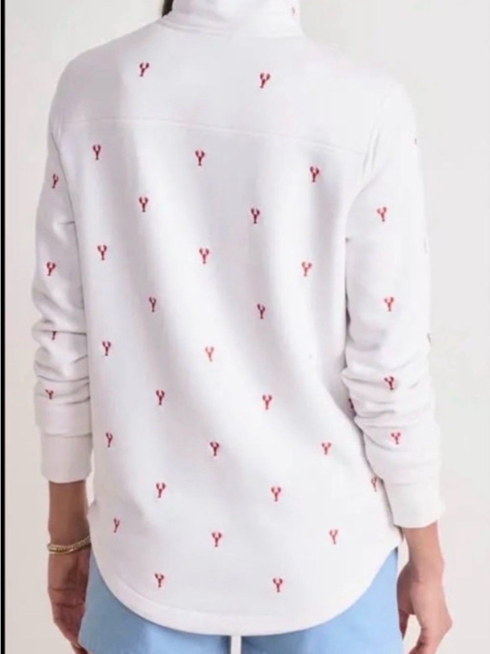 Vineyard Vines Dreamcloth Quarter Zip Pullover with lobster embroidery - Picture 2 of 10